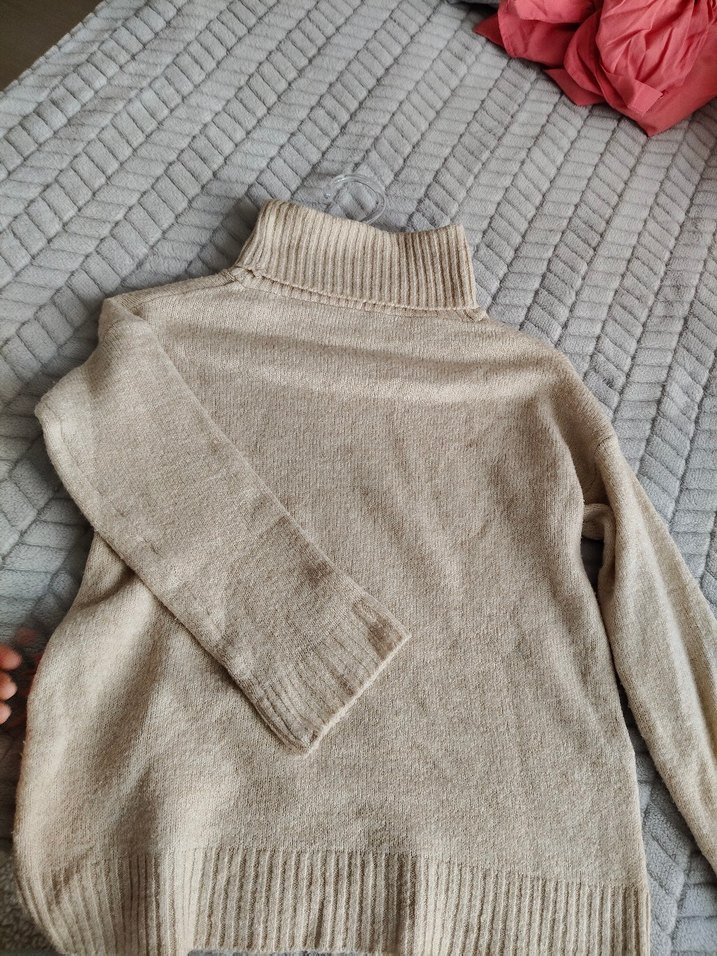 Bej Örme Boğazlı Kadın Kazak - Görsel 4