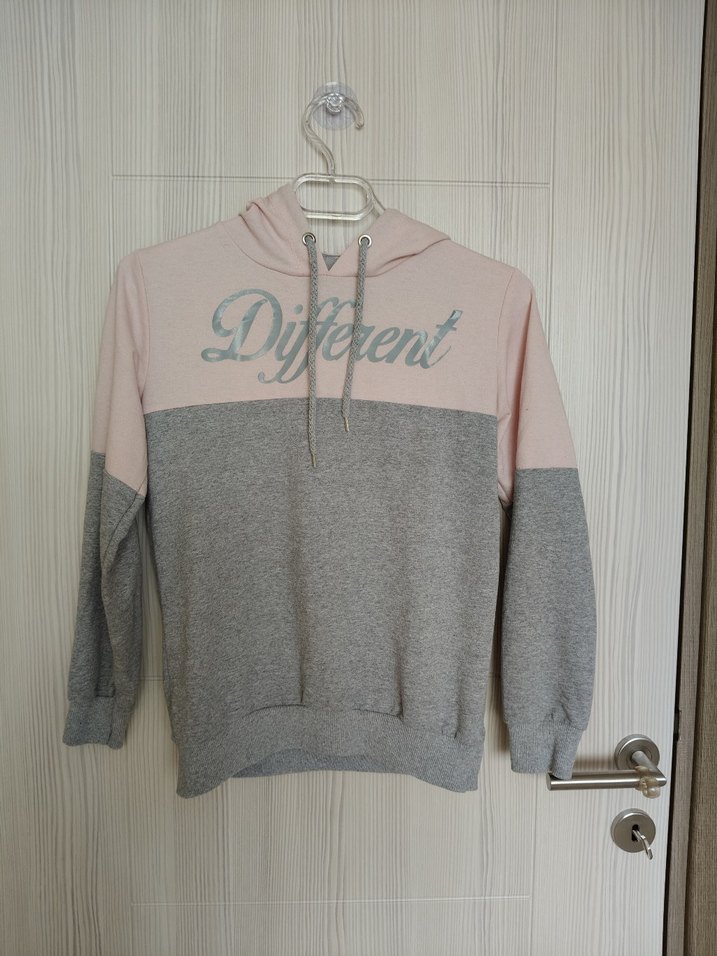 Kapüşonlu, Baskılı Gri Sweatshirt - Görsel 2