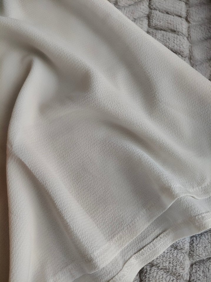 deri Cep Detaylı Beyaz Uzun Kollu Bluz - Görsel 5