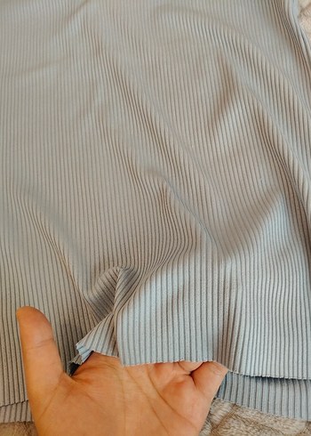 V Yaka bebe mavisi Kadın Tişört - Görsel 7