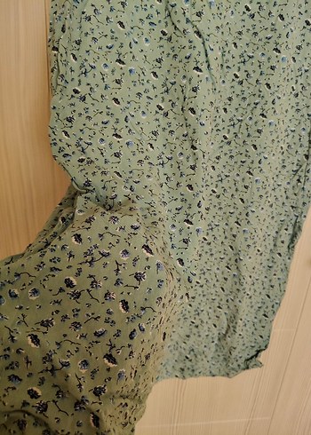 Kadın su yeşili Bol Kesim Kumaş Pantolon - Görsel 4