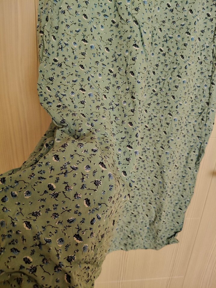 Kadın su yeşili Bol Kesim Kumaş Pantolon - Görsel 4