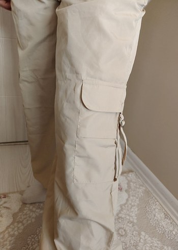 Bej renkte Rahat Kesim Kadın Pantolon - Görsel 5