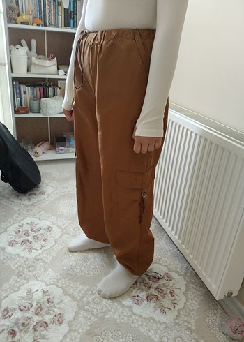 Bej Rahat Kesim Kadın Kumaş Pantolon - Görsel 2