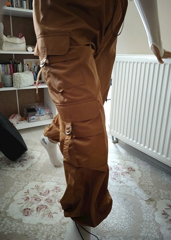 Bej Rahat Kesim Kadın Kumaş Pantolon - Görsel 3