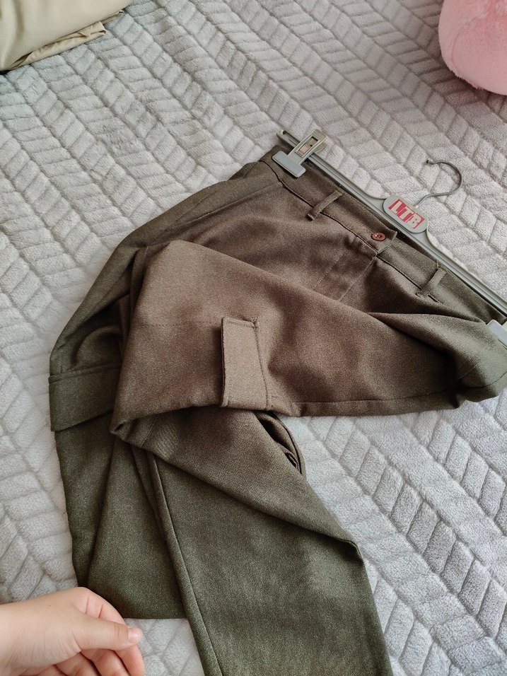 Kahverengi Kemerli Kadın Kumaş Pantolon - Görsel 4