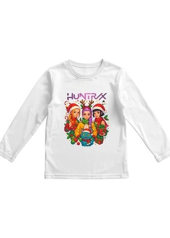 Kız Çocuk Uzun Kollu Baskılı Rumi Huntrix Tişört - Görsel 3
