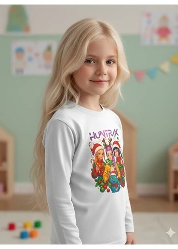 Kız Çocuk Uzun Kollu Baskılı Rumi Huntrix Tişört - Görsel 2