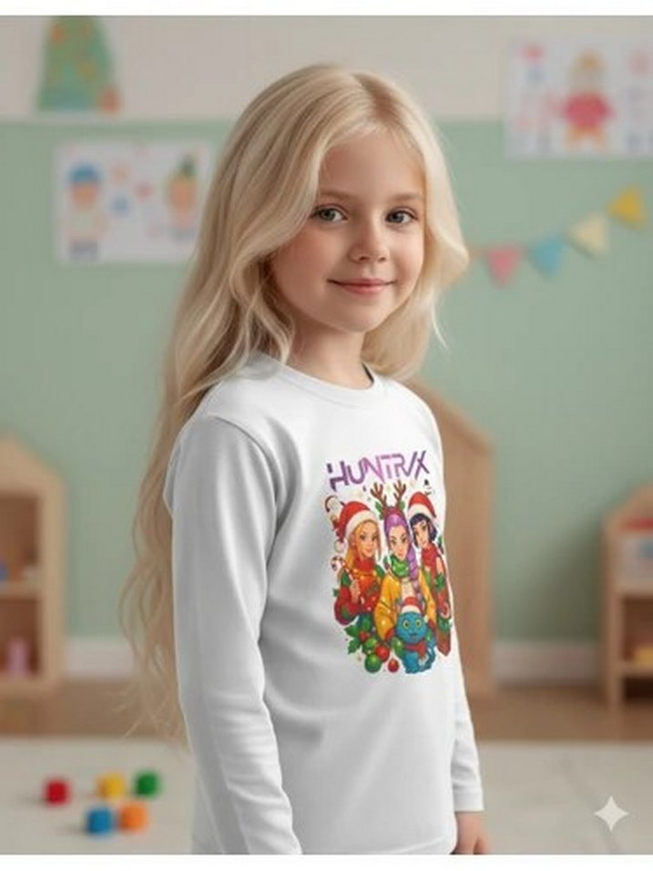Kız Çocuk Uzun Kollu Baskılı Rumi Huntrix Tişört - Görsel 2
