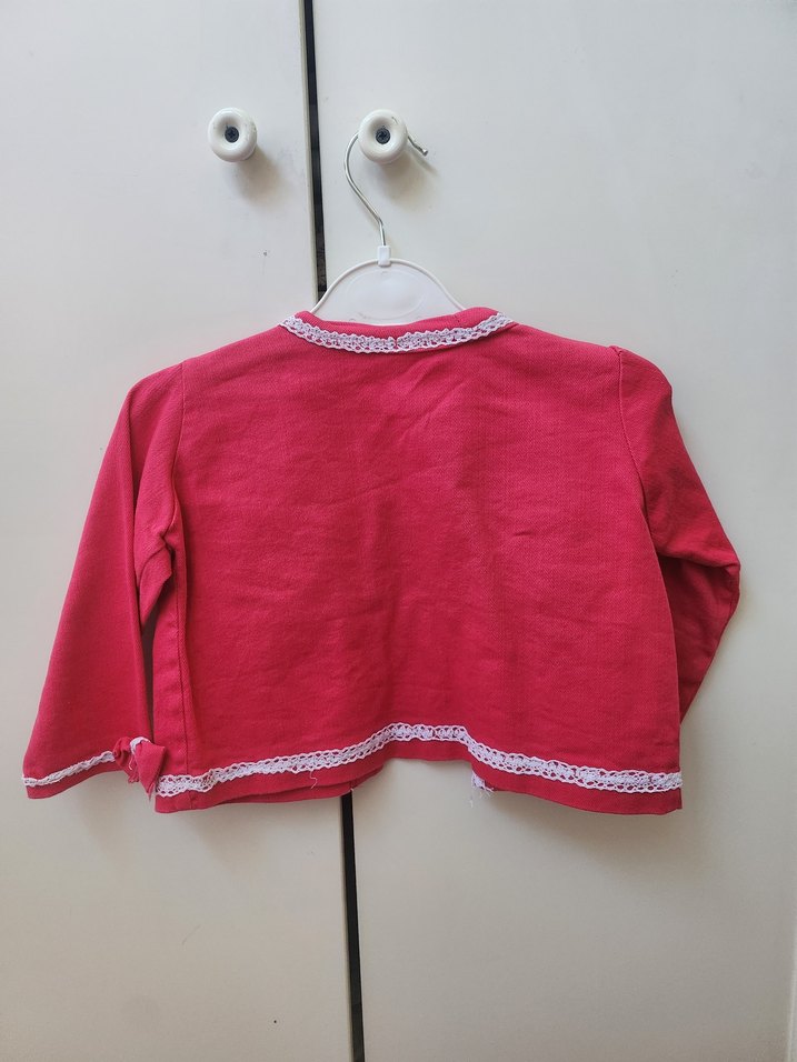 Düğmeli Pembe Kız Bolero - Görsel 4