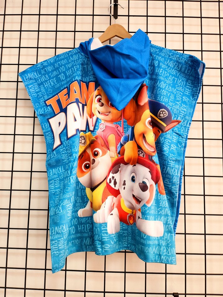 Renkli Baskılı Erkek Çocuk Bornoz / Plaj Panço Havlu - Görsel 2