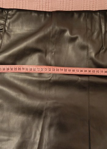 Siyah Deri Kemerli Midi Mini Etek - Görsel 7