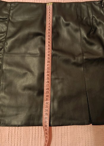 Siyah Deri Kemerli Midi Mini Etek - Görsel 5