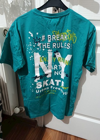 Erkek Çocuk Yeşil Baskılı Kısa Kollu Tişört - Görsel 2