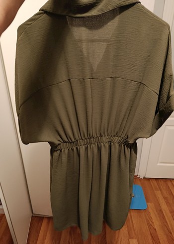 Kemerli Haki Kadın Midi Tulum - Görsel 2