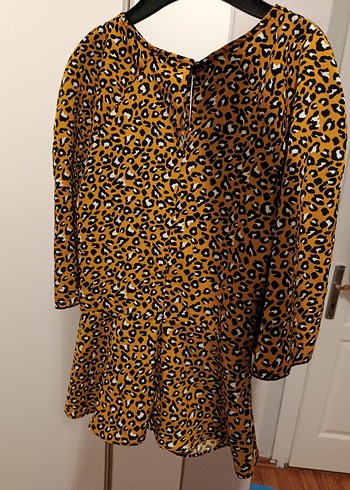 Düğmeli V Yaka Leopar Desenli Kadın Bluz - Görsel 6