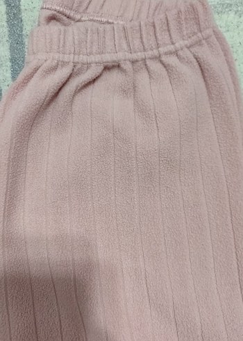 s Beden Pembe Piliseli Midi Keten Kadın Pantolon