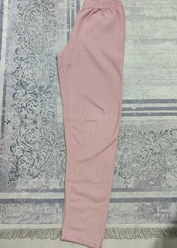 Diğer Pembe Piliseli Midi Keten Kadın Pantolon