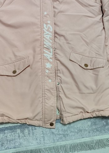 10 Yaş Beden 10-11 yaş pudra pembesi kız çocuk Mont