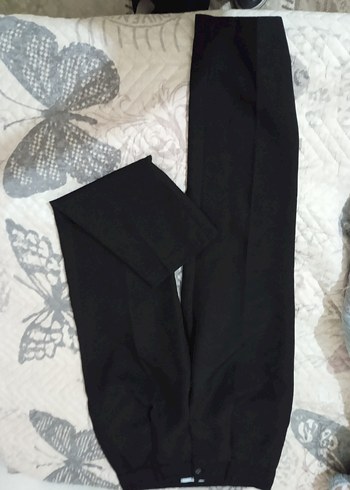 Siyah Kadın Kumaş Pantolon Midi Boy