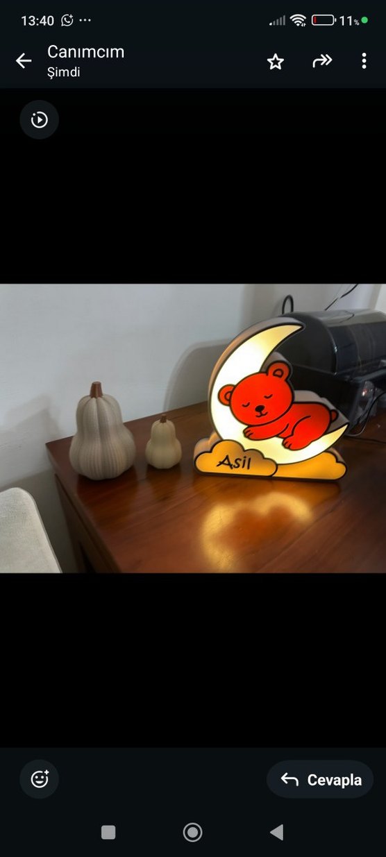 Kişiye Özel Ayıcık Lambası - Görsel 2