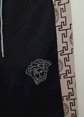 Siyah Baskılı Fermuarlı kadın 
Eşofman Altı - Görsel 2