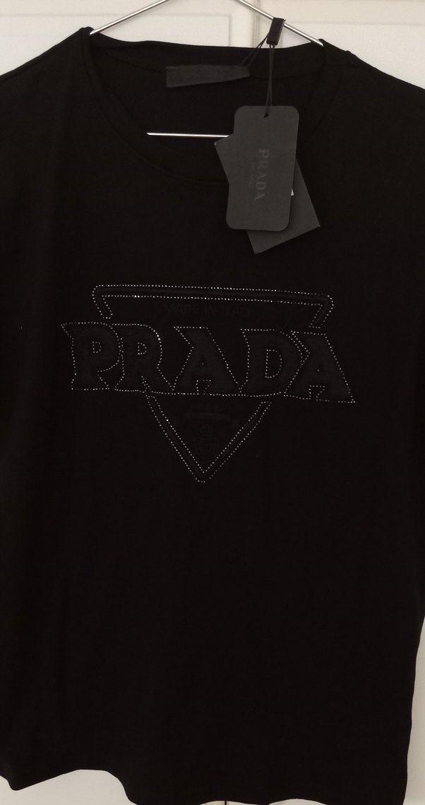 Prada Siyah Baskılı kadin Tişört - Görsel 2