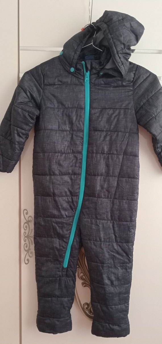 Gri Fermuarlı Bebek Tulumu - Görsel 2