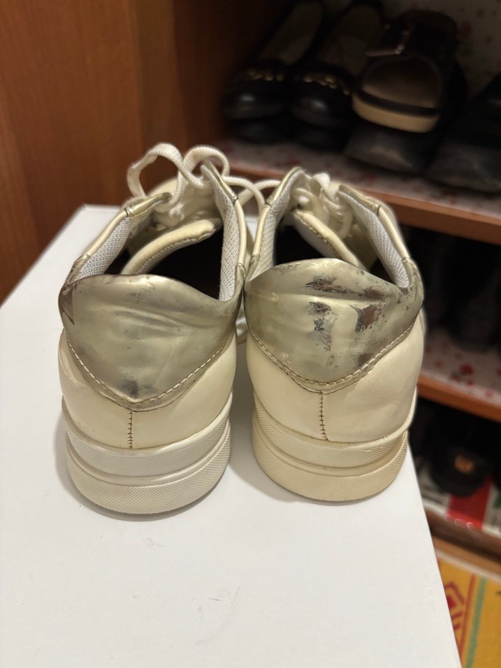 Beyaz Bağcıklı  Spor Ayakkabı - Görsel 4