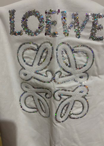 LOEWE Beyaz Barkodlu Kadın Tişört - Görsel 2