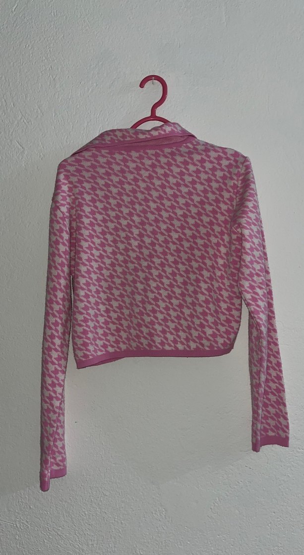 Pembe Fermuarlı Kadın kısa ceket - Görsel 2