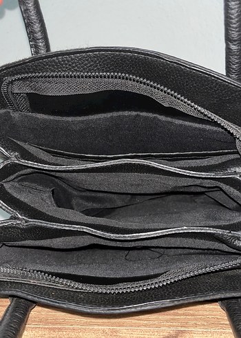 Siyah Deri Kadın Omuz ve kol Çantası - Görsel 2