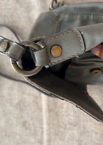Nine West Ninewest marka Gri Deri Kadın Çanta Tokalı