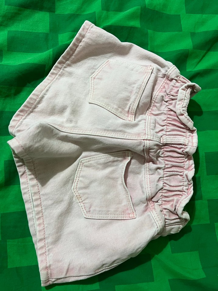 Zara marka 4-5 yaş Kız Çocuk Pembe Pamuklu Volanlı Şort - Görsel 3