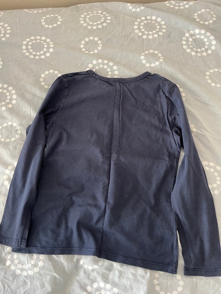 Kız Çocuk Lacivert Uzun Kollu Basic Tişört - Görsel 2