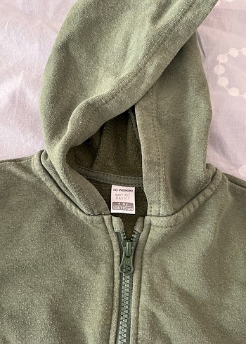LCW 4-5 yaş Erkek Çocuk Hırka Kapüşonlu Fermuarlı Yeşil - Görsel 3