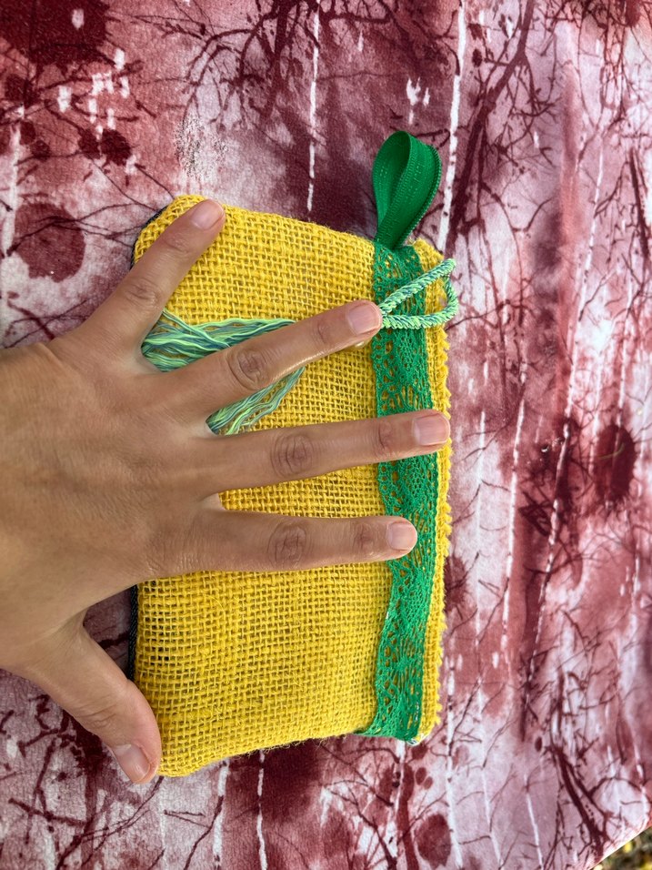 Sarı Nakışlı Bohem Püsküllü Kadın Clutch Çanta - Görsel 2