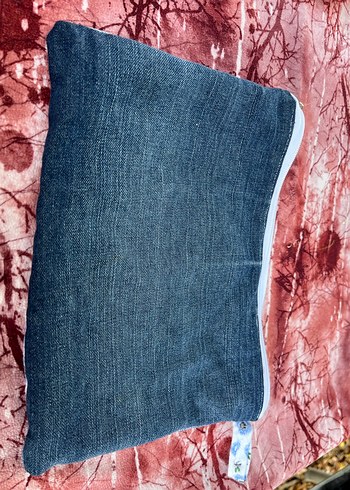 Kadın Denim Fermuarlı Clutch Çanta - Görsel 5