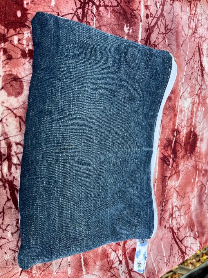 Kadın Denim Fermuarlı Clutch Çanta - Görsel 5