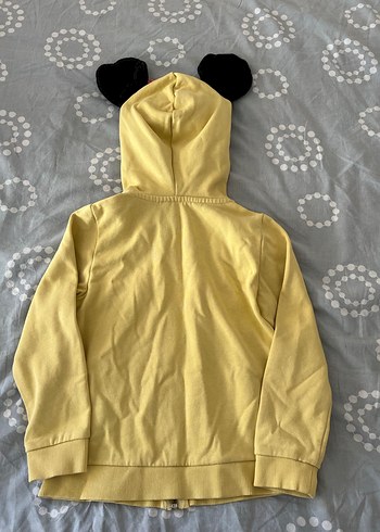 H&M marka 4-6 yaş Kız Çocuk Sarı Kapüşonlu Fermuarlı Sweatshirt - Görsel 3