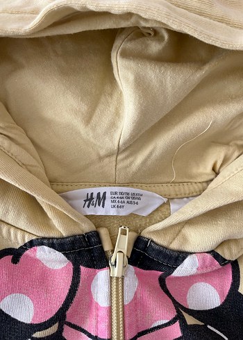 H&M marka 4-6 yaş Kız Çocuk Sarı Kapüşonlu Fermuarlı Sweatshirt - Görsel 2