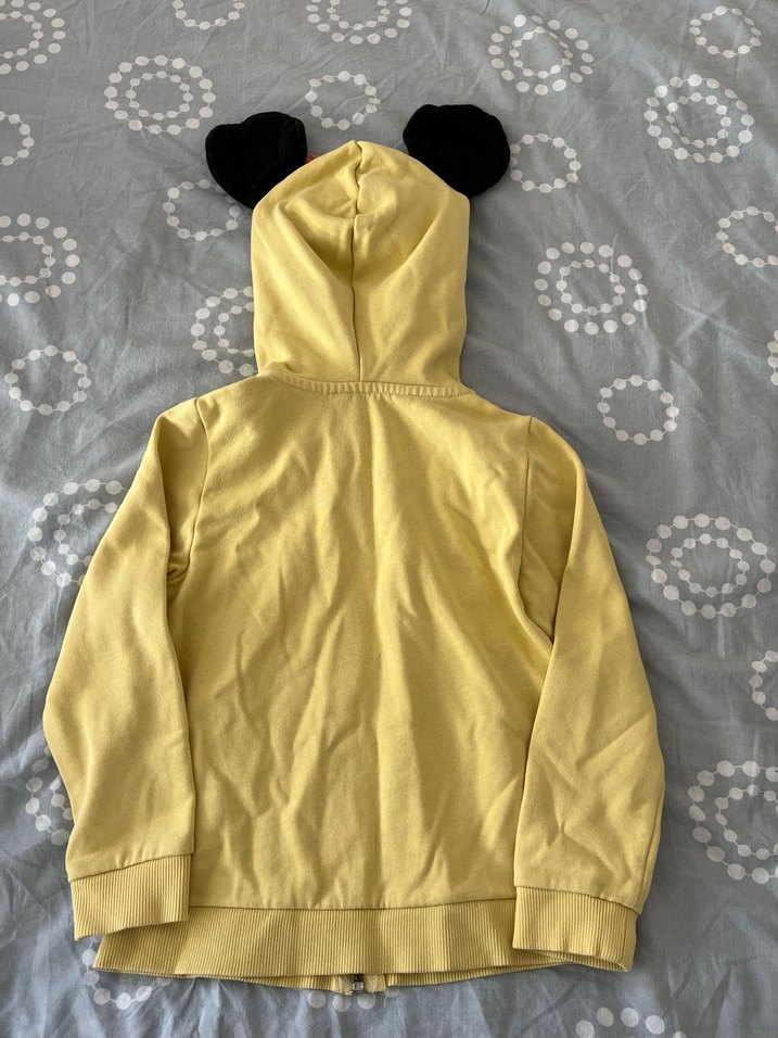 H&M marka 4-6 yaş Kız Çocuk Sarı Kapüşonlu Fermuarlı Sweatshirt - Görsel 3