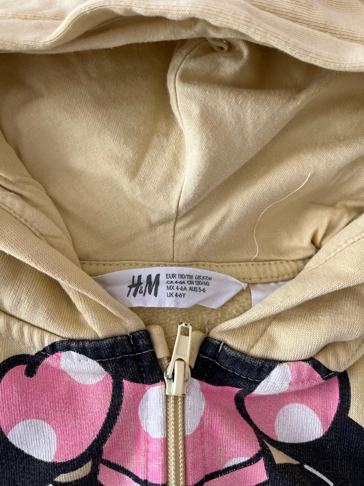 H&M marka 4-6 yaş Kız Çocuk Sarı Kapüşonlu Fermuarlı Sweatshirt - Görsel 2