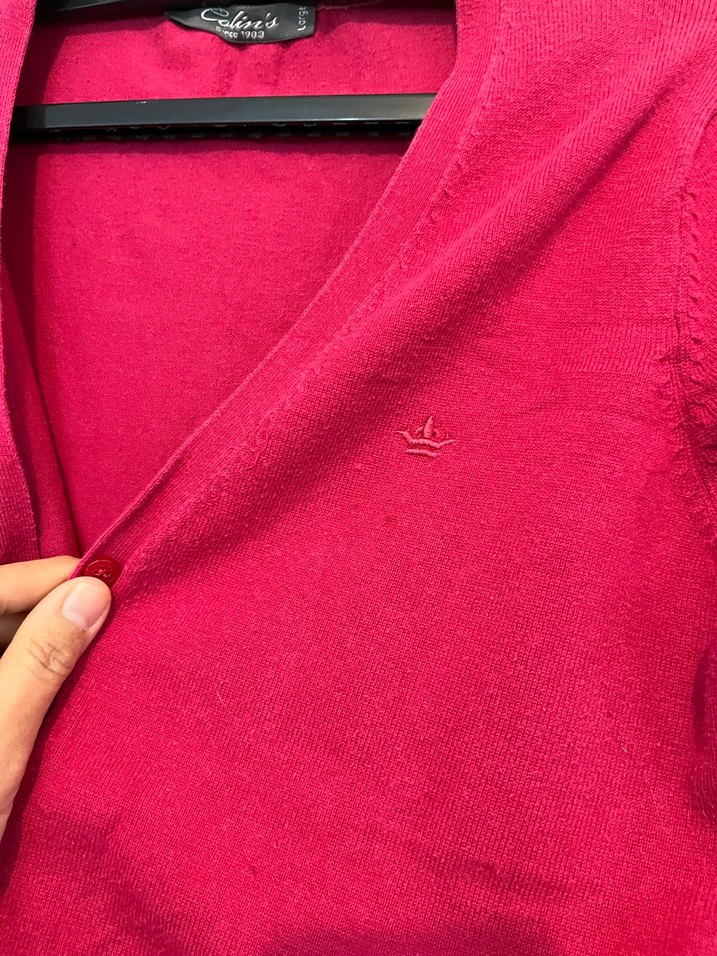 Collins marka koyu pembe  Triko Kadın Hırka L beden - Görsel 4