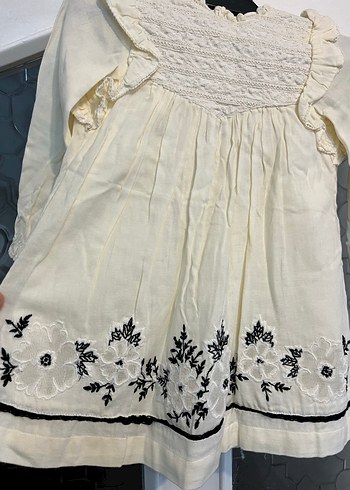 Zara marka Kız Çocuk Beyaz Keten Nakışlı Elbise 4-5 yaş - Görsel 7