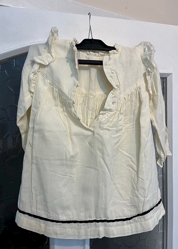 Zara marka Kız Çocuk Beyaz Keten Nakışlı Elbise 4-5 yaş - Görsel 8