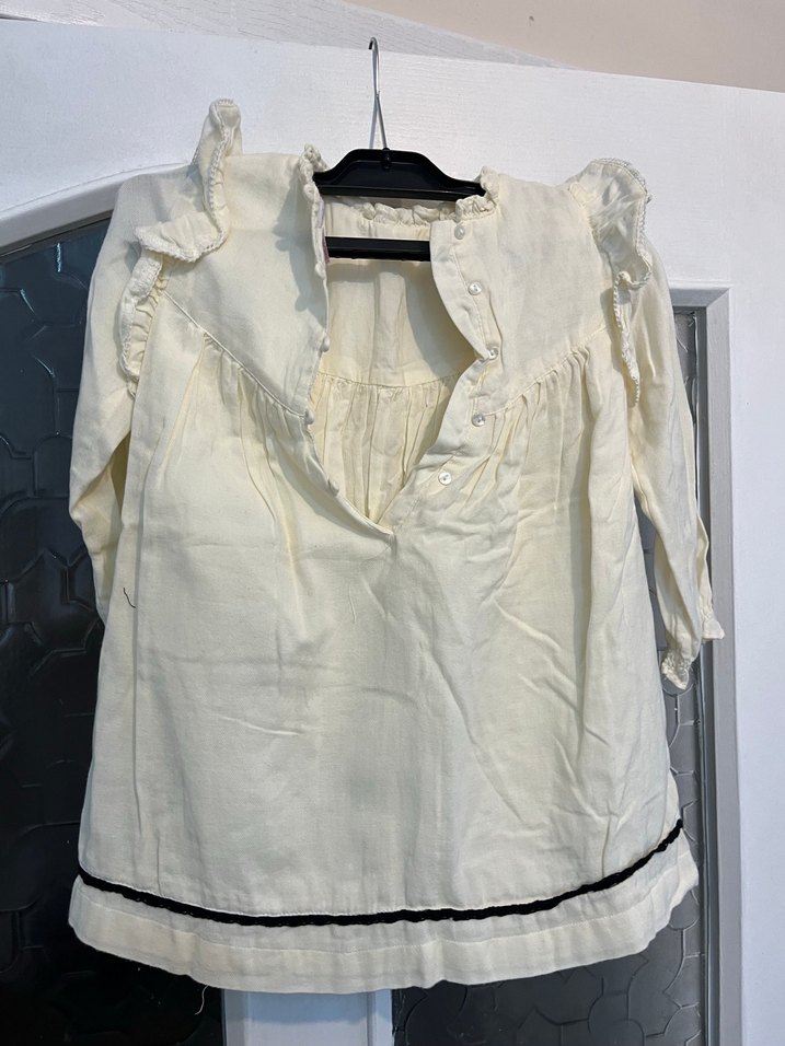 Zara marka Kız Çocuk Beyaz Keten Nakışlı Elbise 4-5 yaş - Görsel 4