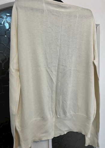 Park brovo 44 beden Düğmeli Beyaz Midi Kadın Hırka - Görsel 4