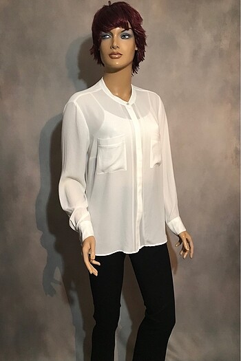 Violetab by Mango Beyaz Şifon Gömlek