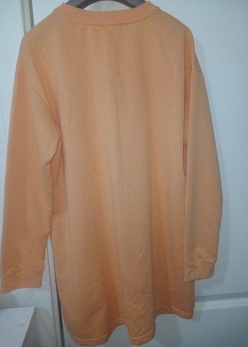 xl Beden Bej Uzun Kollu Baskılı Kadın Sweatshirt